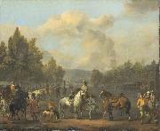LINGELBACH, Johannes The riding school oil painting artist
